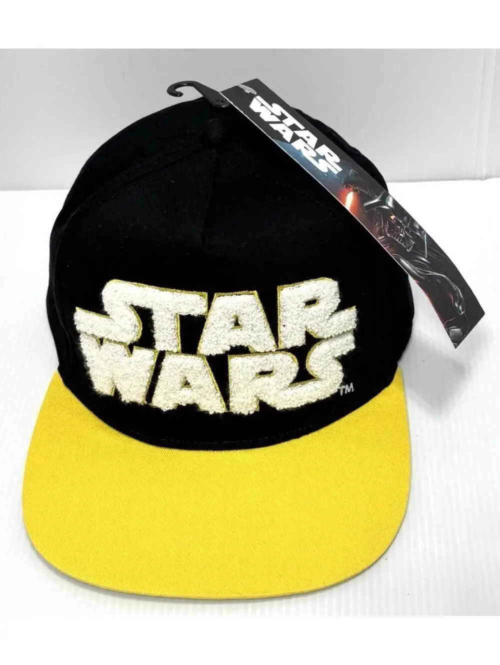 Star Wars Snapback Hat Black Yellow May The Force Be With You Underbrim Logo NEW